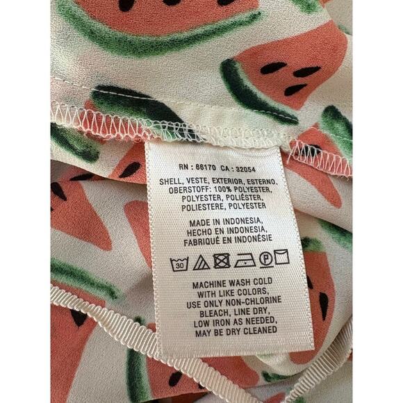 Maeve Anthropologie Watermelon Fruit Top Size 0 Summer Blouse - Picture 3 of 7
